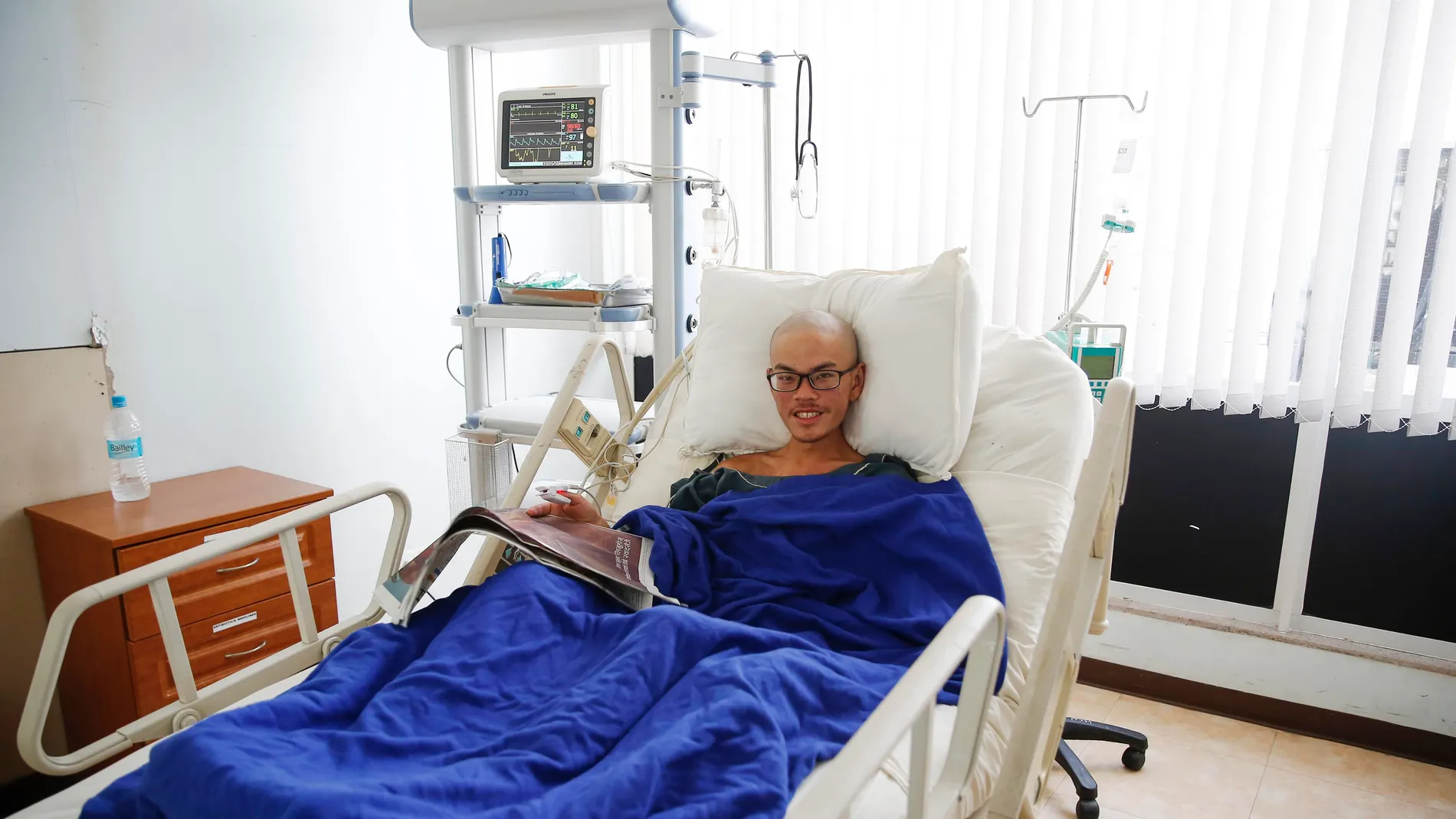 El taiwanés Liang Sheng Yueh descansa en su cama del hospital El taiwanés Liang Sheng Yueh descansa en su cama del hospital