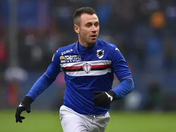 Antonio Cassano en un partido con la Sampdoria Antonio Cassano en un partido con la Sampdoria