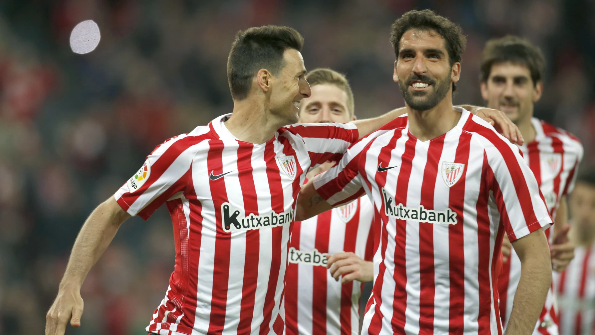 Los jugadores del Athletic celebrando uno de los goles Los jugadores del Athletic celebrando uno de los goles