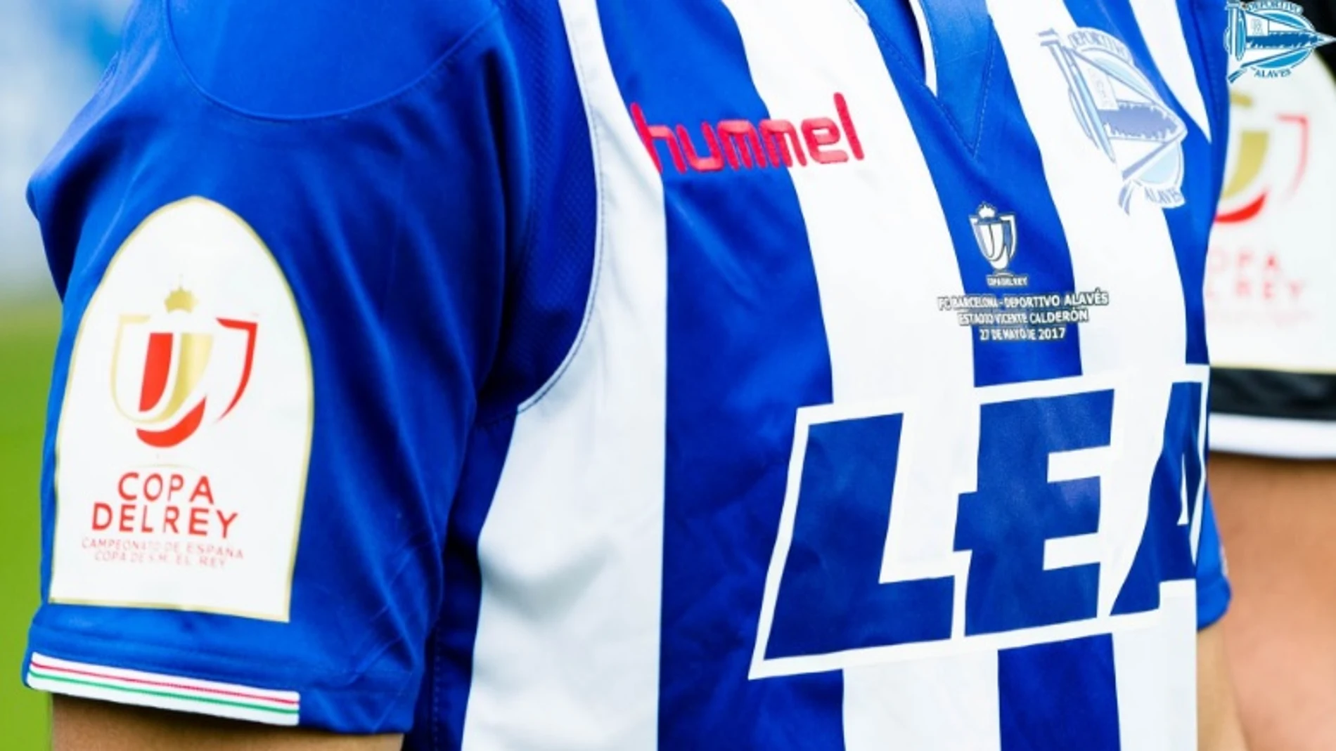Detalle de la camiseta del Alavés para la final de la Copa del Rey Detalle de la camiseta del Alavés para la final de la Copa del Rey