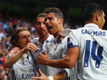 Cristiano Ronaldo celebrando un gol al Atlético de Madrid
