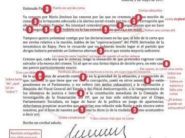 Carta de Javier Fernández a Pablo Iglesias corregida