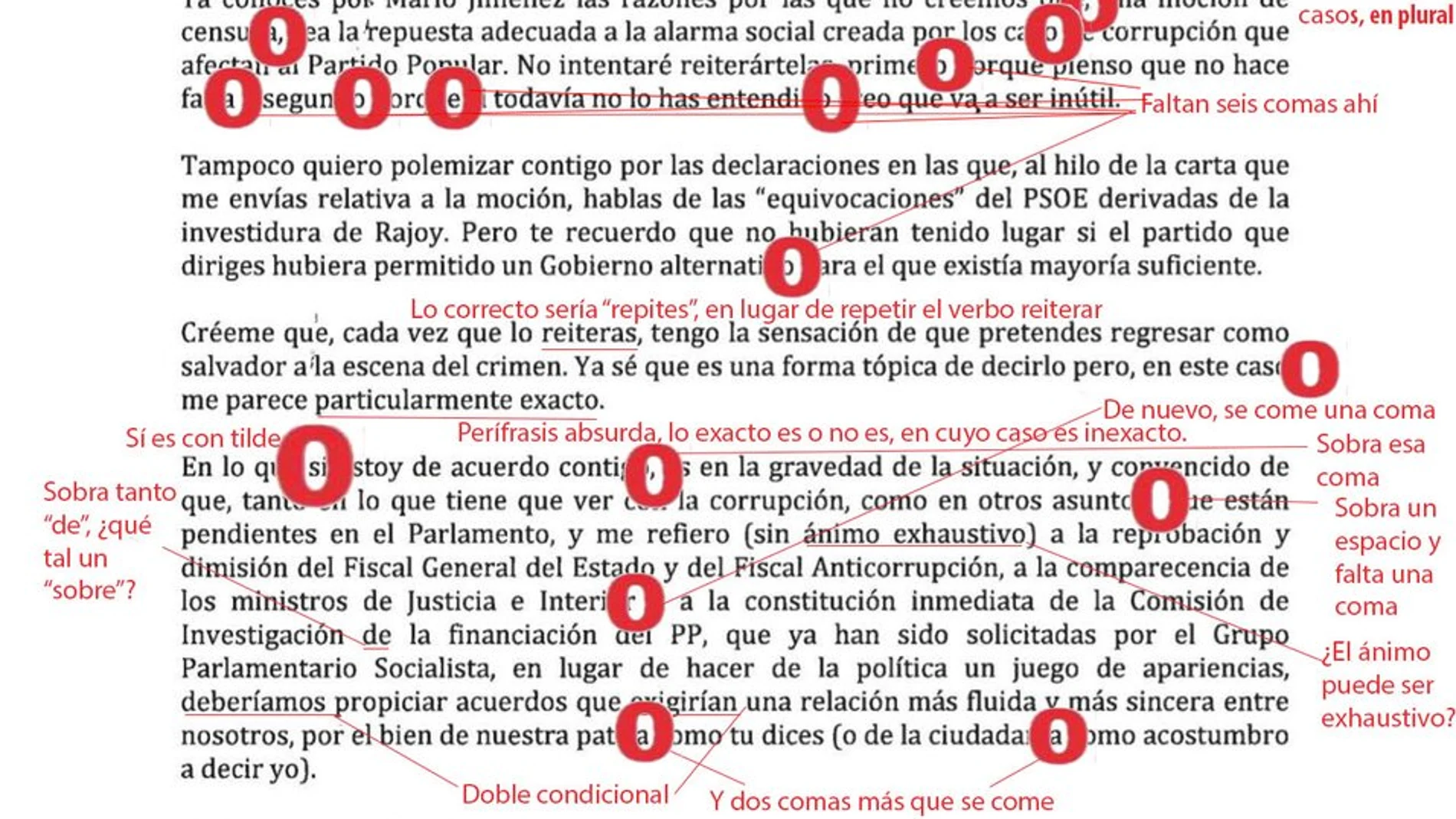 Carta de Javier Fernández a Pablo Iglesias corregida Carta de Javier Fernández a Pablo Iglesias corregida