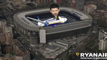 Diego Simeone, en una campaña de Ryanair