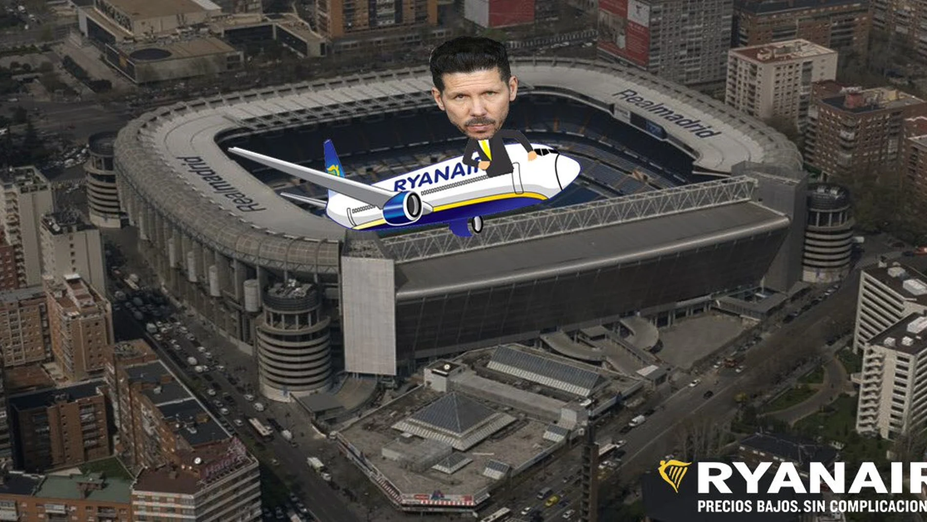 Diego Simeone, en una campaña de Ryanair Diego Simeone, en una campaña de Ryanair