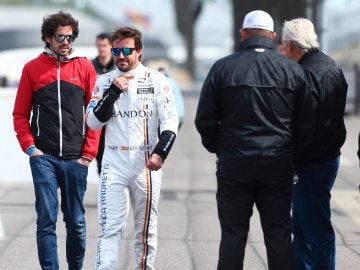 Fernando Alonso, en el trazado de Indianápolis
