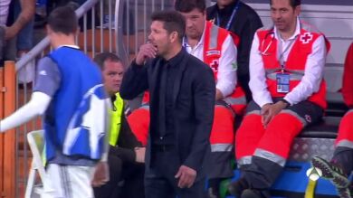 Simeone aclara su episodio con Morata en la banda del Bernabéu durante el Madrid-Atlético