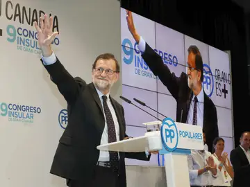 El presidente del gobierno, Mariano Rajoy, durante su intervención en la clausura del congreso insular del PP de Gran Canaria El presidente del gobierno, Mariano Rajoy, durante su intervención en la clausura del congreso insular del PP de Gran Canaria