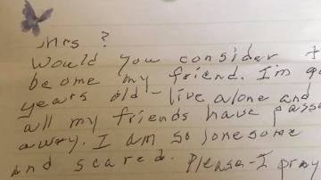 La nota de una anciana que se sentía sola
