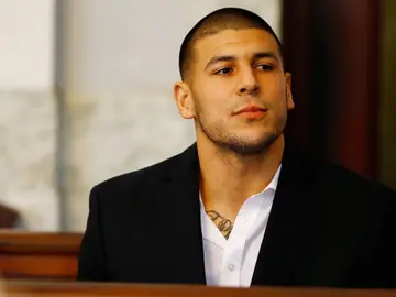 Aaron Hernández, durante una corte judicial en Massachusetts en 2013 Aaron Hernández, durante una corte judicial en Massachusetts en 2013