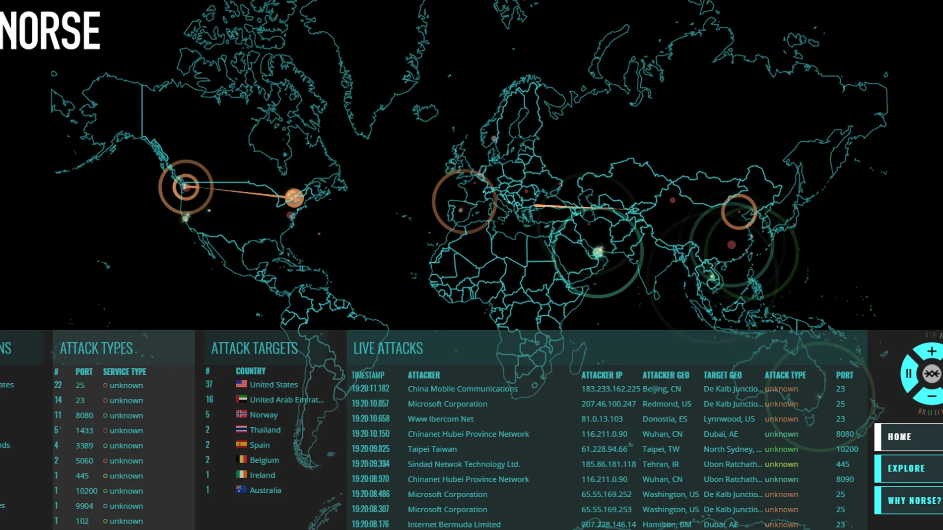 Mapa de ciberataques en tiempo real Mapa de ciberataques en tiempo real