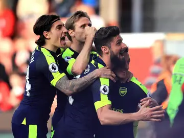 El Arsenal celebra un gol El Arsenal celebra un gol
