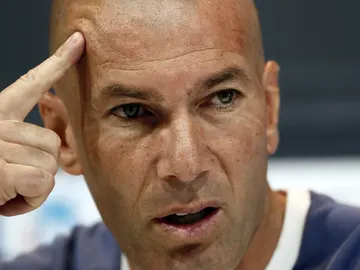 Zidane, durante la rueda de prensa Zidane, durante la rueda de prensa