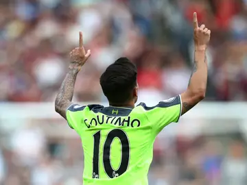 Coutinho celebra un gol Coutinho celebra un gol