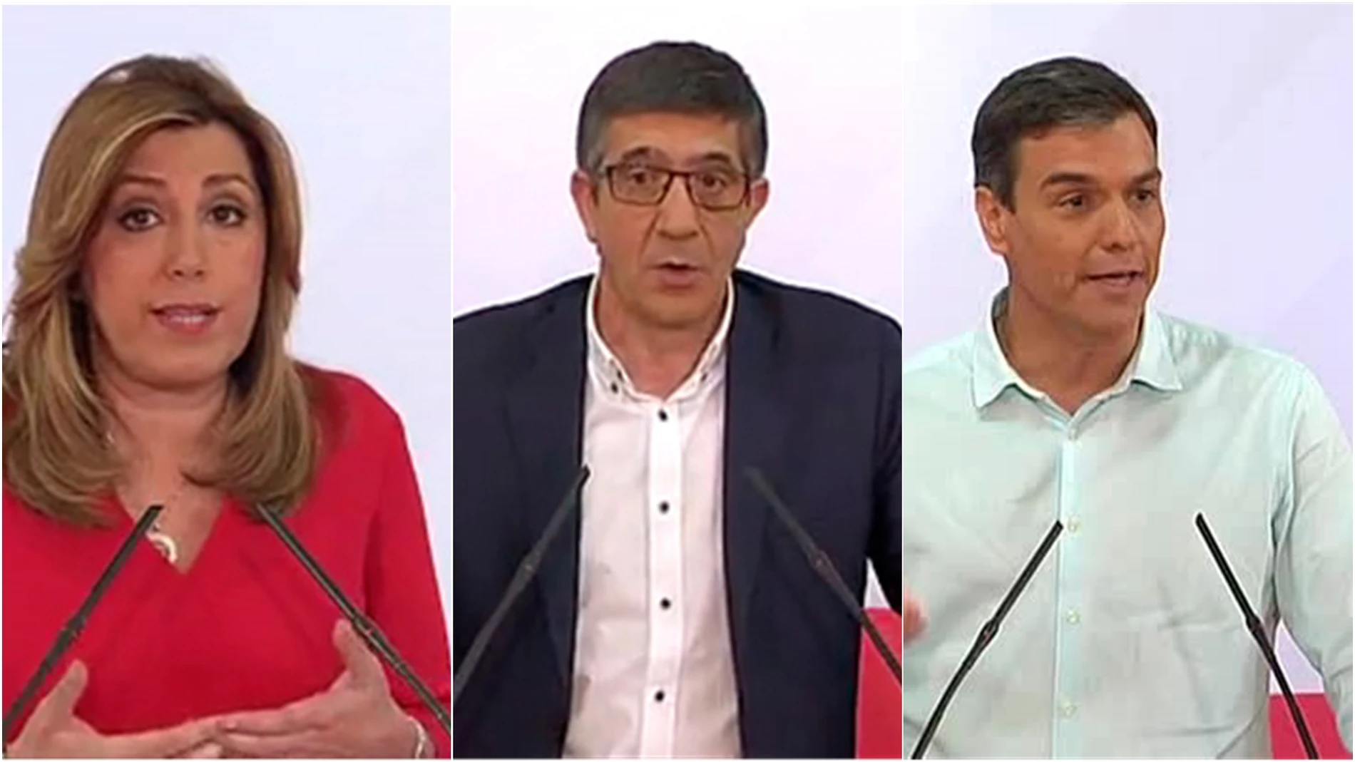 Díaz, López y Sánchez en un momento del debate Díaz, López y Sánchez en un momento del debate