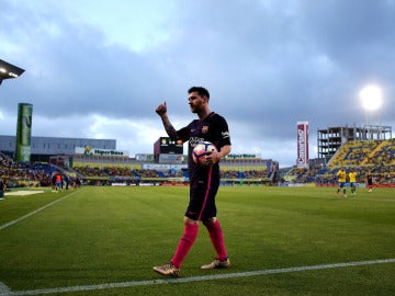 Leo Messi, en el Estadio de Gran Canaria