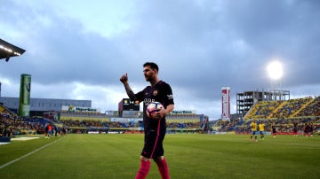 Leo Messi, en el Estadio de Gran Canaria