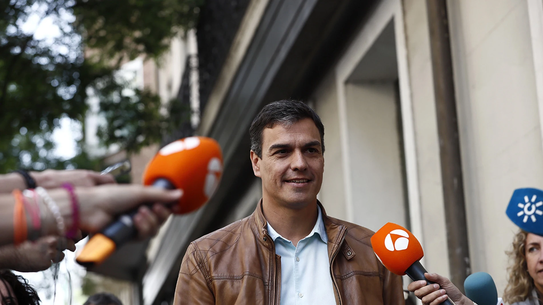 Llegada de Pedro Sánchez a Ferraz Llegada de Pedro Sánchez a Ferraz