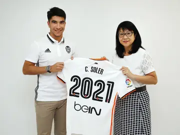 El centrocampista del Valencia, Carlos Soler. El centrocampista del Valencia, Carlos Soler.