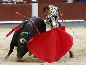 El diestro David Fandila "El Fandi" en la faena a su primer toro El diestro David Fandila "El Fandi" en la faena a su primer toro