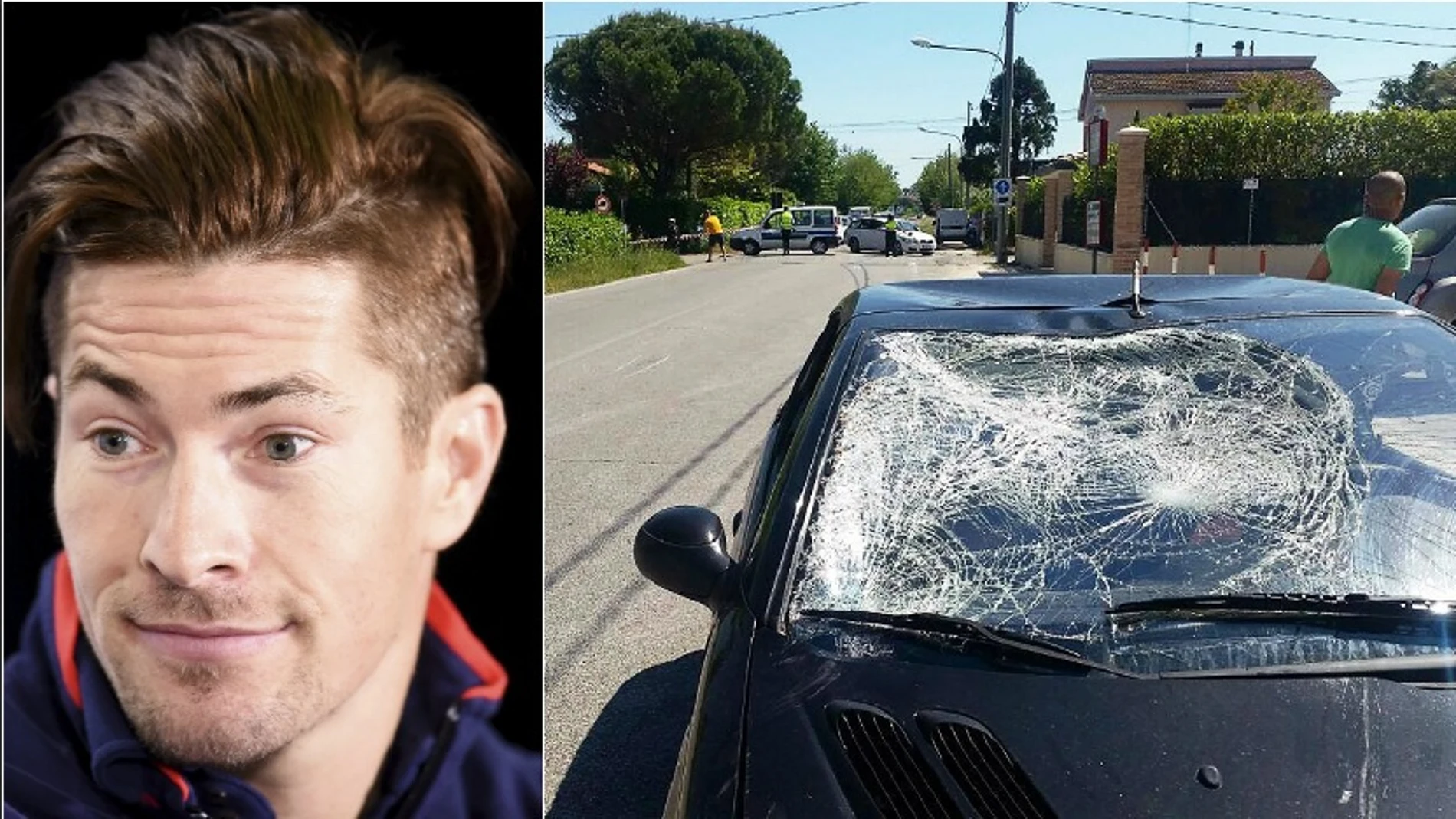 El piloto Nicky Hayden y el aspecto de cómo quedó el vehículo que le atropelló en Italia El piloto Nicky Hayden y el aspecto de cómo quedó el vehículo que le atropelló en Italia