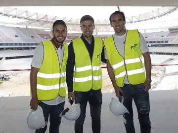 Koke, Gabi y Godín, en el Wanda Metropolitano Koke, Gabi y Godín, en el Wanda Metropolitano