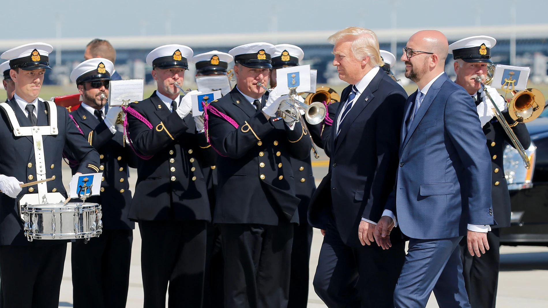 Donald Trump junto al primer ministro de Bélgica, Charles Michel Donald Trump junto al primer ministro de Bélgica, Charles Michel