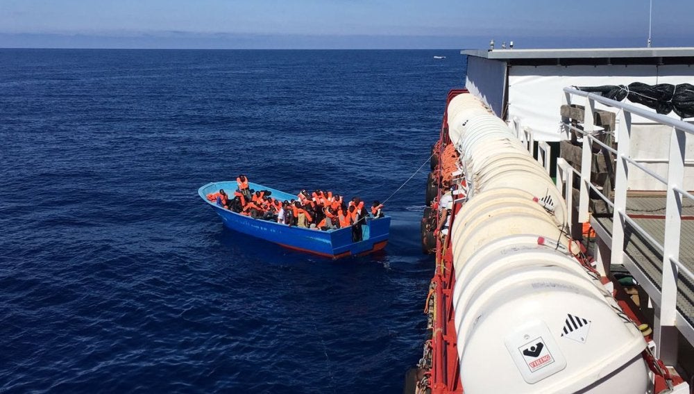 Imagen de archivo de un rescate a miles de inmigrantes en el Mar Mediterráneo 
