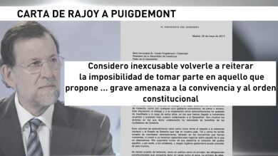 Rajoy contesta por carta a Puigdemont que es imposible negociar un referéndum secesionista