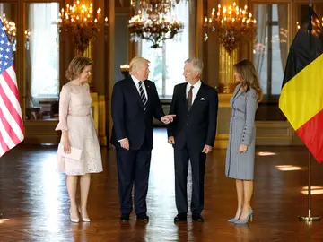 Trump a su llegada a Bélgica Trump a su llegada a Bélgica