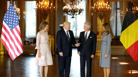Trump a su llegada a Bélgica Trump a su llegada a Bélgica
