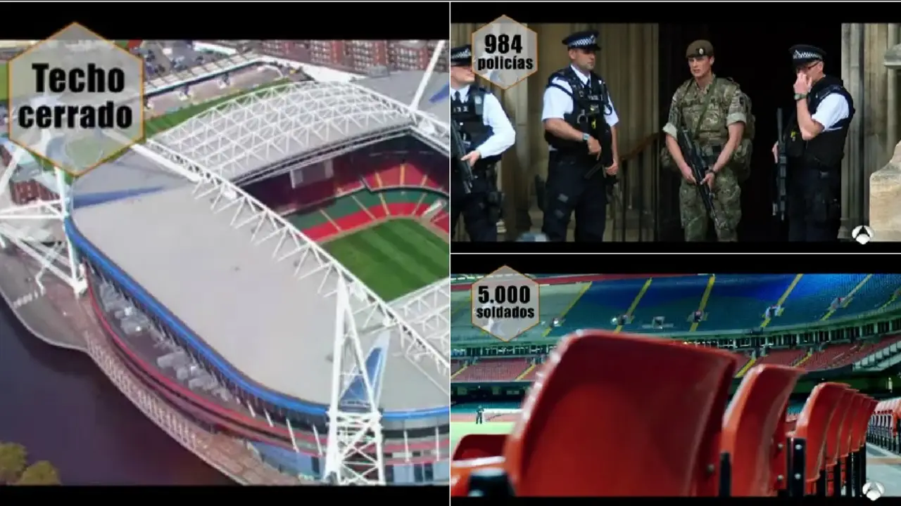 Máxima seguridad en Cardiff: 5.000 soldados, 1.000 agentes, helicópteros...
