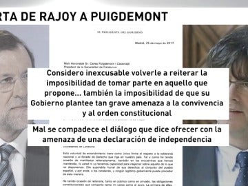 Frame 11.183074 de: Rajoy contesta por carta a Puigdemont que es imposible negociar un referéndum secesionista