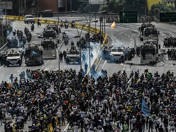 Una protesta en Venezuela Una protesta en Venezuela
