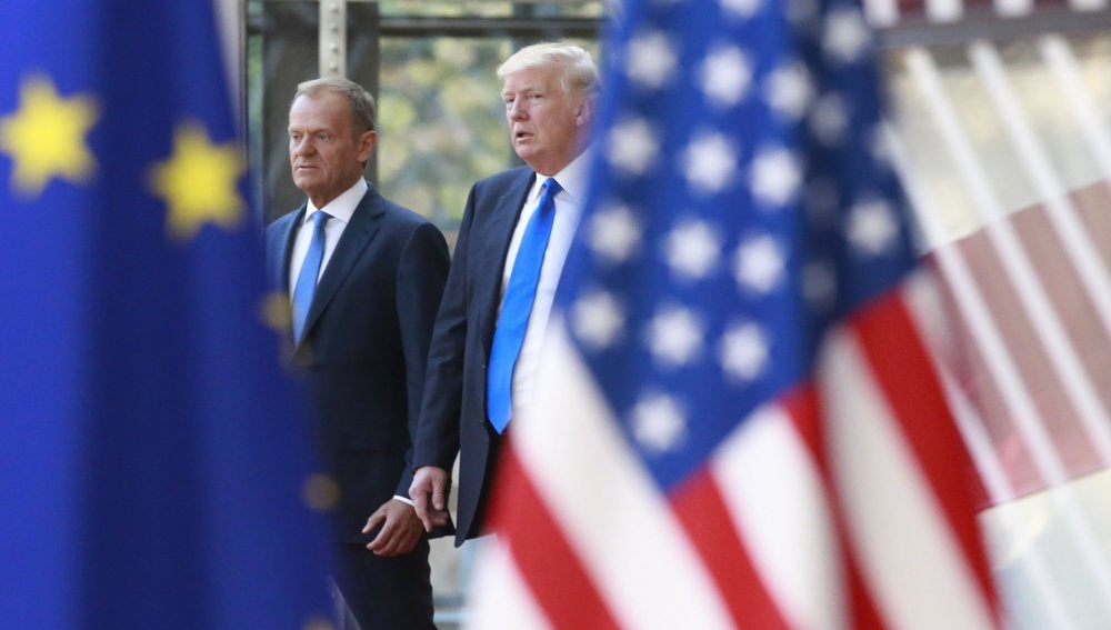 La primera reunión entre Trump y la UE, marcada por el desencuentro sobre Rusia y comercio