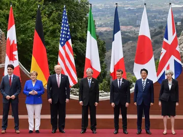 Fotografía de archivo de una cumbre del G7 Fotografía de archivo de una cumbre del G7