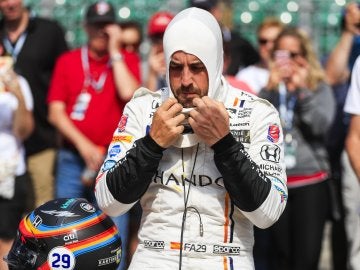 Fernando Alonso, en el óvalo de Indianápolis