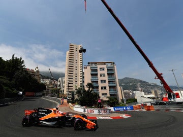 Button, corriendo en el GP de Mónaco