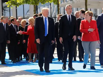 Donald Trump junto a Angela Merkel Donald Trump junto a Angela Merkel
