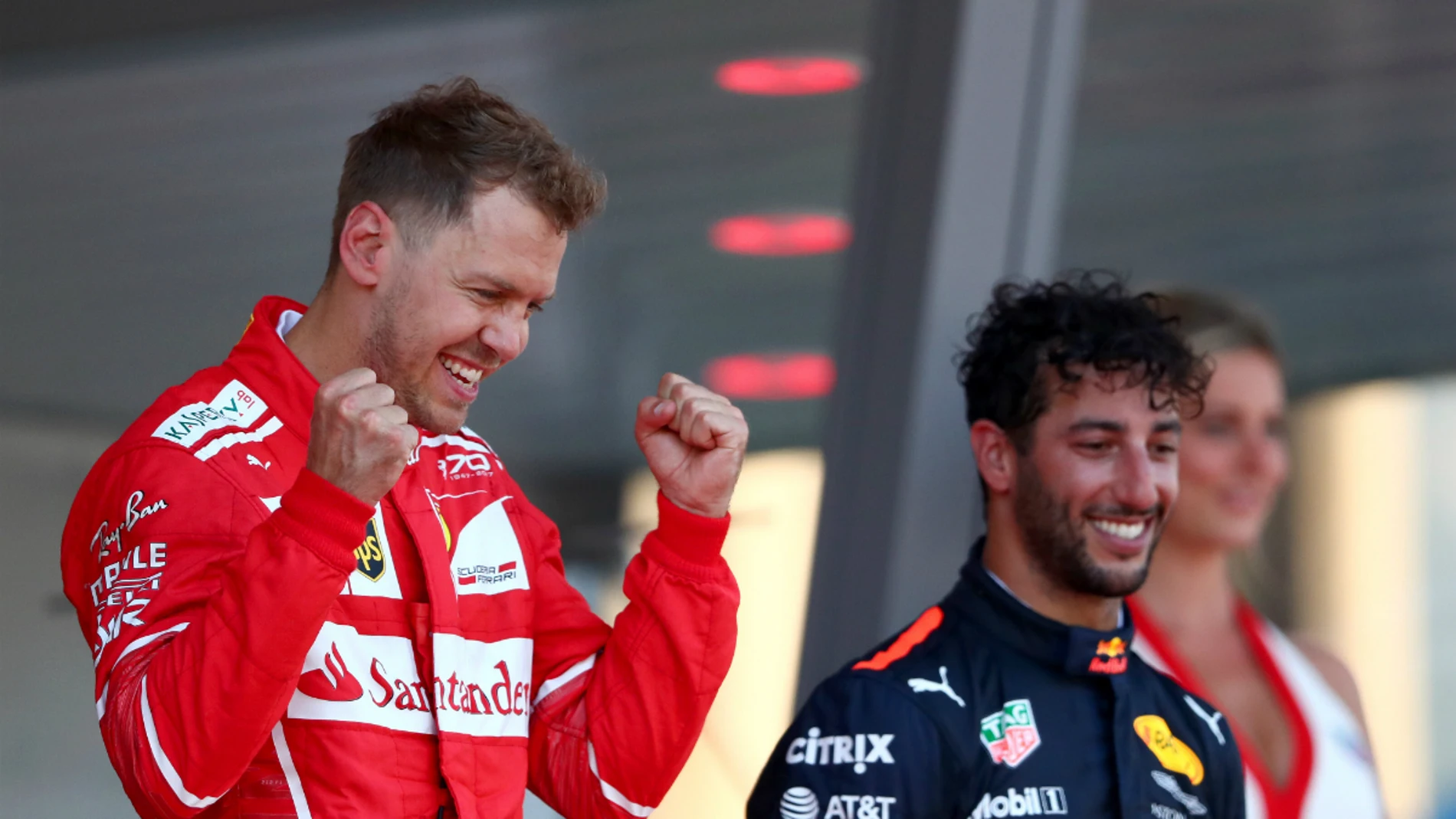 Sebastian Vettel celebra una victoria