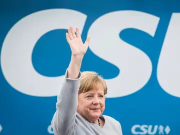 Angela Merkel durante un acto electoral en en el sur de Alemania Angela Merkel durante un acto electoral en en el sur de Alemania