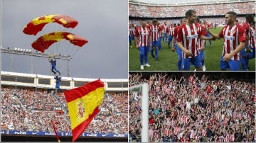 Fiesta colchonera en el Vicente Calderón en el partido de despedida al estadio rojiblanco