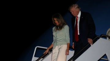 Trump y Melania a su llegada a Estados Unidos