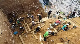 Excavaciones en el yacimiento histórico de Atapuerca Imagen del yacimiento histórico de Atapuerca