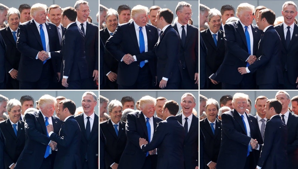 El apretón de manos entre Trump y Macron