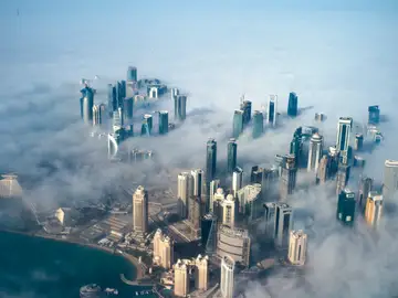 Vista aérea de Doha, Catar Vista aérea de Doha, Catar