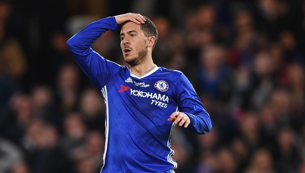 Hazard, en un partido con el Chelsea
