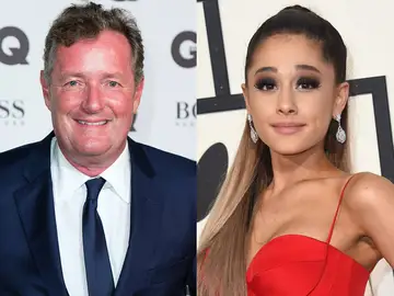El presentador Piers Morgan y la cantante Ariana Grande El presentador Piers Morgan y la cantante Ariana Grande