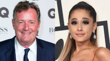 El presentador Piers Morgan y la cantante Ariana Grande