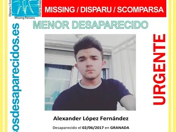 Alexander López Fernández, desaparecido en Granada Alexander López Fernández, desaparecido en Granada